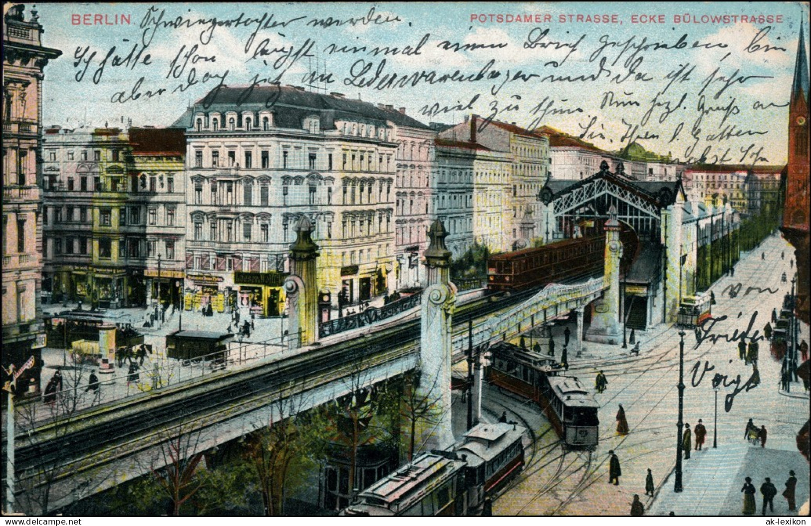 Ansichtskarte Schöneberg-Berlin Potsdamer Straße Ecke Bülowstrasse 1909  - Schöneberg