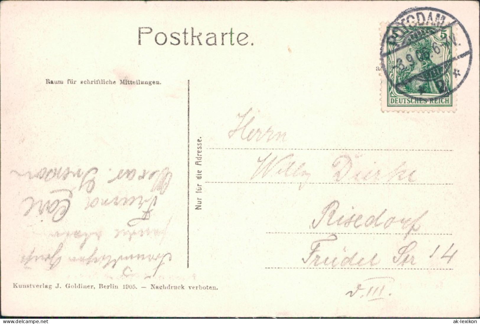 Ansichtskarte Potsdam Eingang Zum Wildpark Mit Forsthaus 1905  - Potsdam