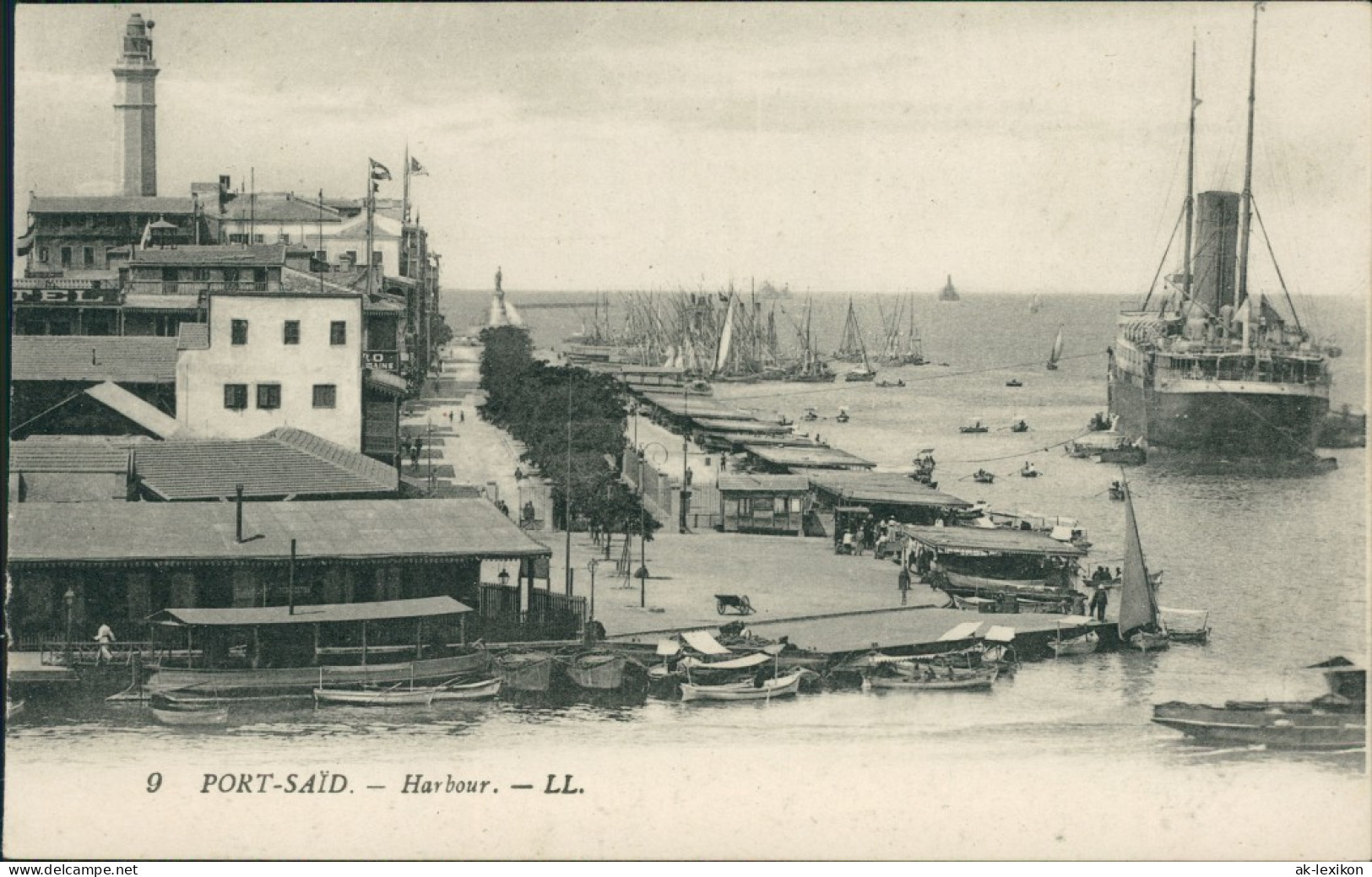 Postcard Port Said بورسعيد (Būr Saʻīd) Hafen Harbour 1914 - Port Said