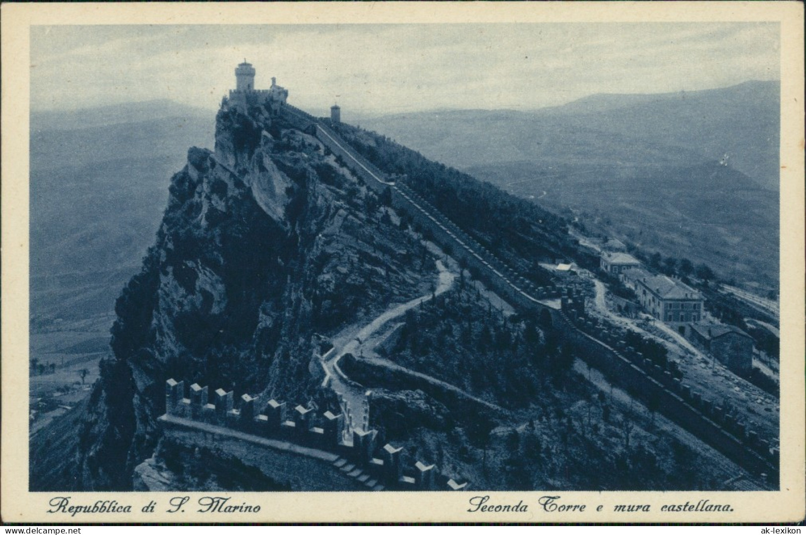 Postcard San Marino Seconda Torre E Mura Castellana 1934 - Saint-Marin