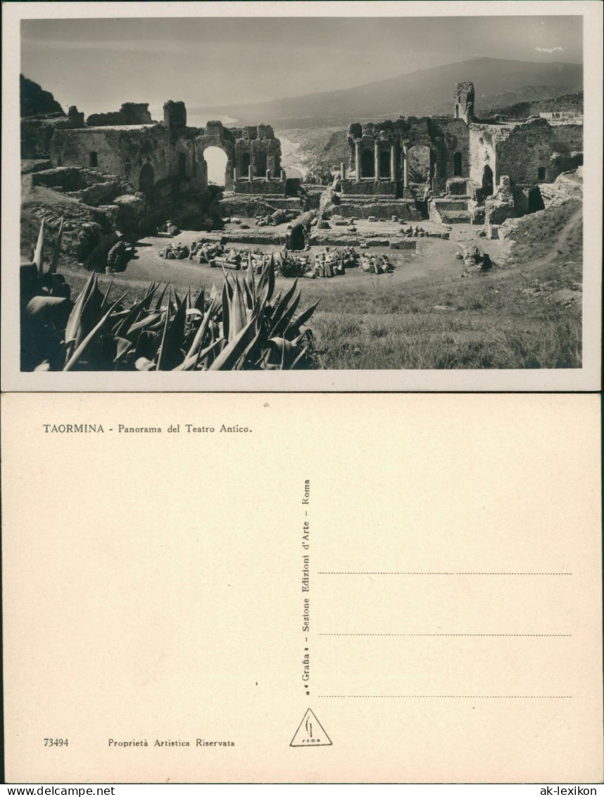 Cartoline Taormina Panorama Del Teatro Antico 1932 - Autres & Non Classés