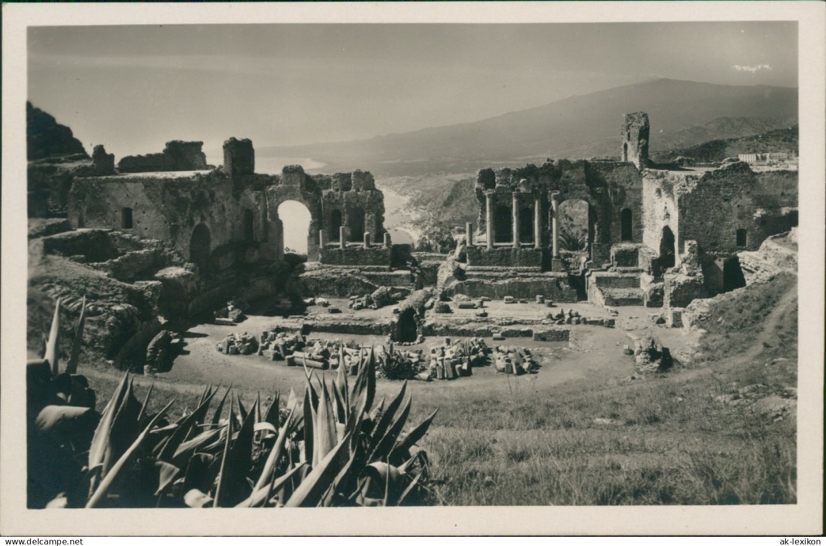 Cartoline Taormina Panorama Del Teatro Antico 1932 - Other & Unclassified