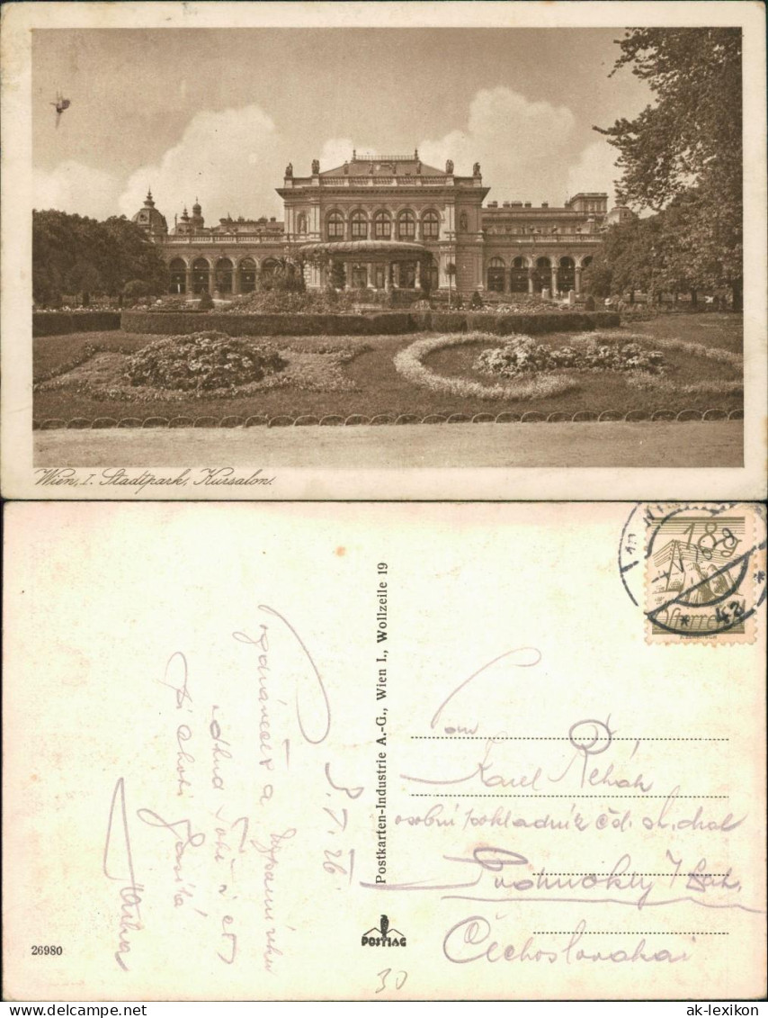 Ansichtskarte Wien Stadtpark - Kursalon G1926 - Autres & Non Classés