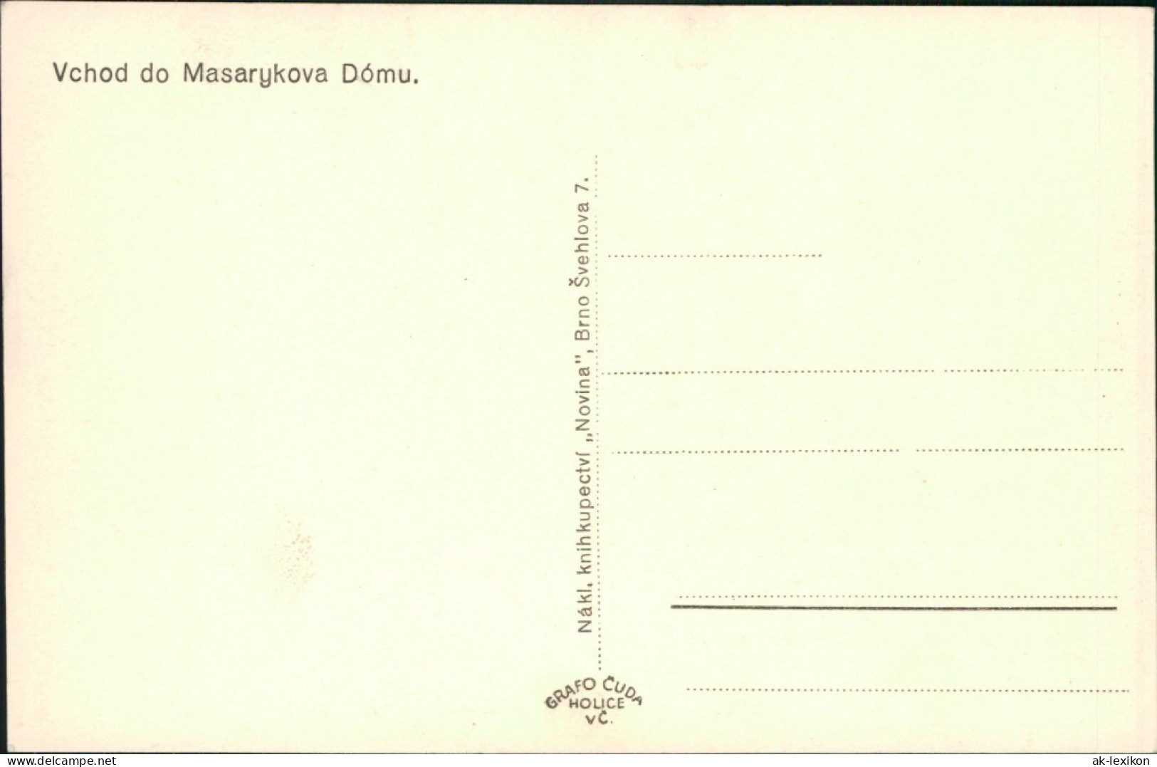 Ansichtskarte  Vchod Do Masarykova Dómu 1939 - Sin Clasificación
