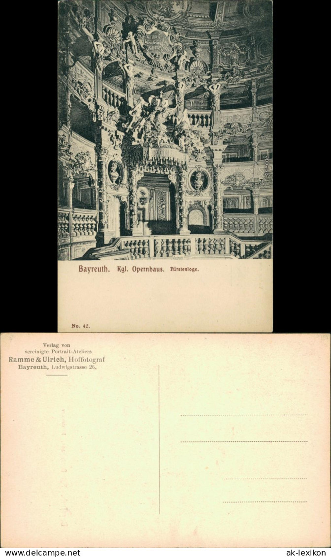 Ansichtskarte Bayreuth Kgl. Opernhaus - Fürstenloge 1910 - Bayreuth