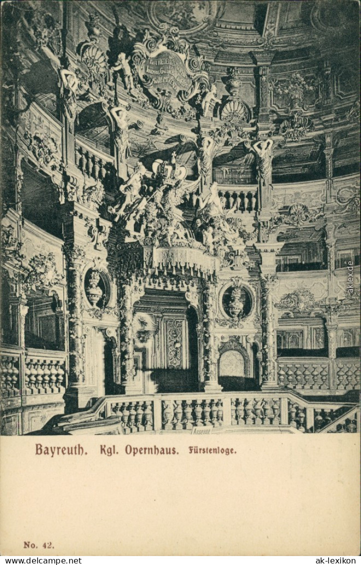 Ansichtskarte Bayreuth Kgl. Opernhaus - Fürstenloge 1910 - Bayreuth