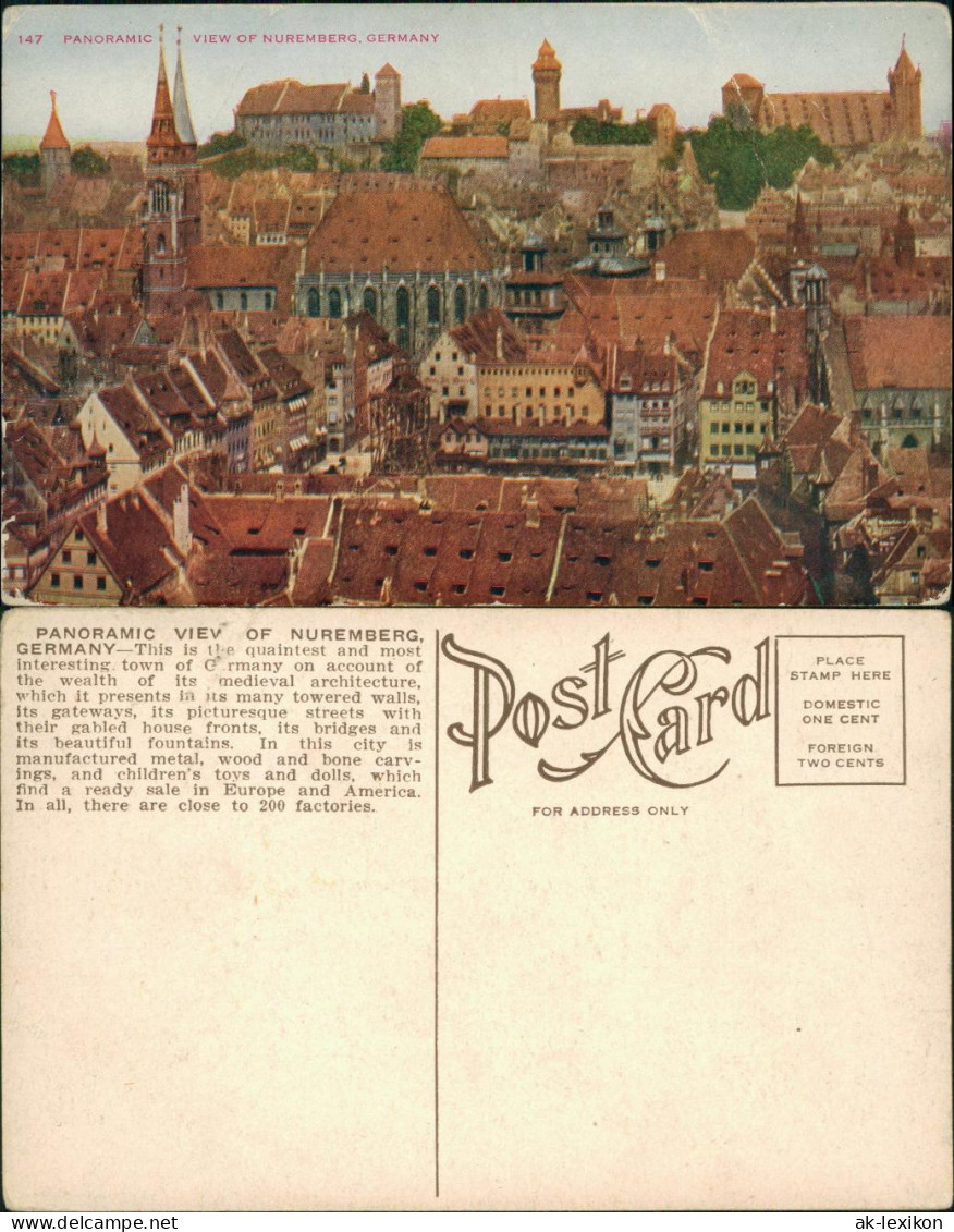 Ansichtskarte Nürnberg Blick über Die Stadt 1915 - Nuernberg