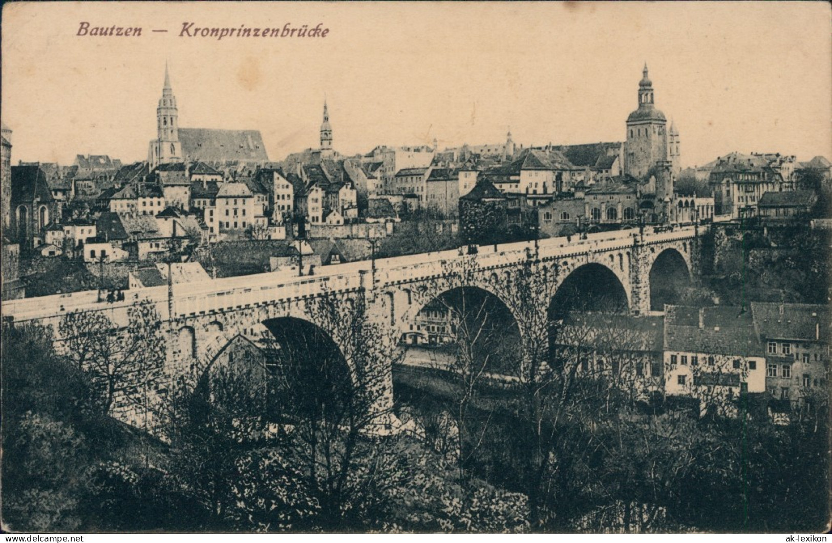 Ansichtskarte Bautzen Budyšin Kronprinzenbrücke 1916 - Bautzen