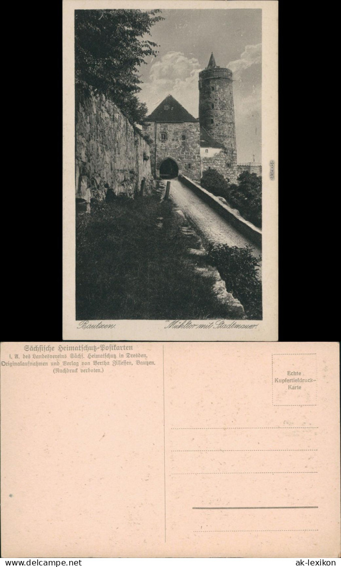 Ansichtskarte Bautzen Budyšin Mühltor Mit Stadtmauer 1928 - Bautzen