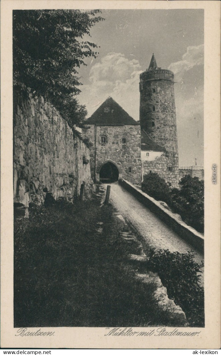 Ansichtskarte Bautzen Budyšin Mühltor Mit Stadtmauer 1928 - Bautzen