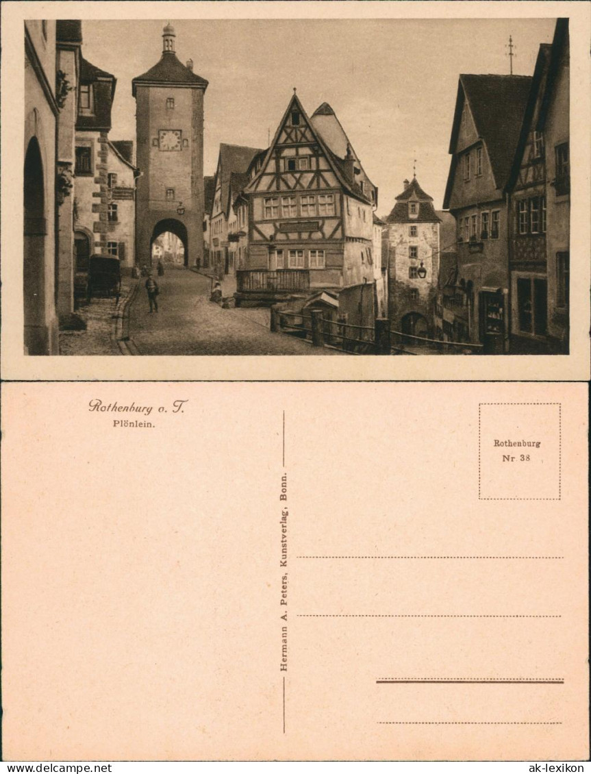 Ansichtskarte Rothenburg Ob Der Tauber Plönlein 1928 - Rothenburg O. D. Tauber