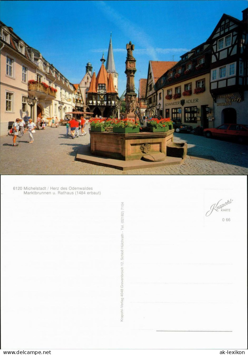 Ansichtskarte Michelstadt Markt Mit Brunnen Und Rathaus 1995 - Michelstadt