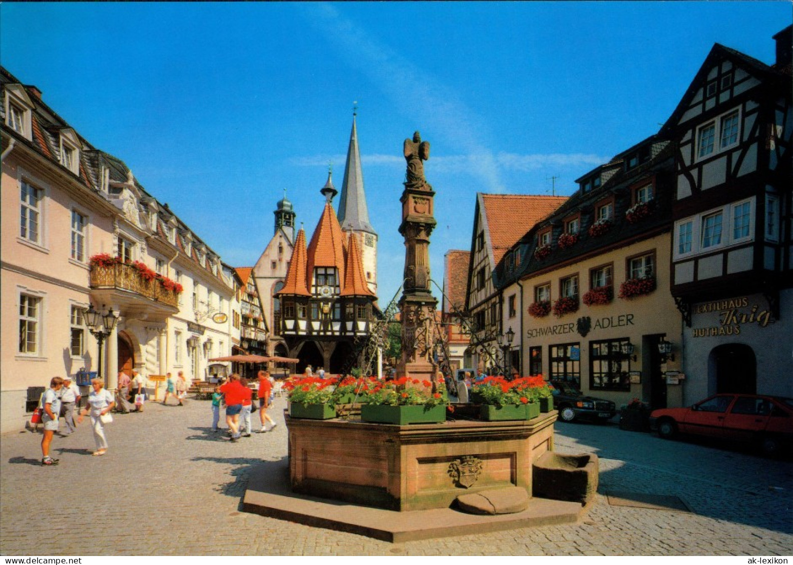 Ansichtskarte Michelstadt Markt Mit Brunnen Und Rathaus 1995 - Michelstadt