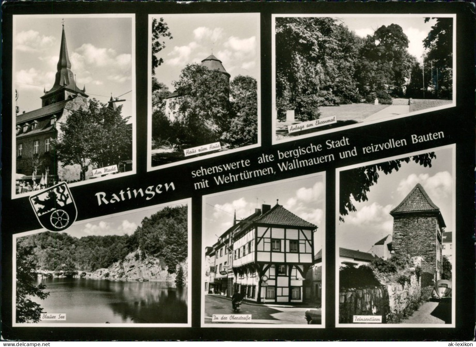 Ansichtskarte Ratingen Markt, Blauer See, Turm, Oberstraße 1960 - Ratingen