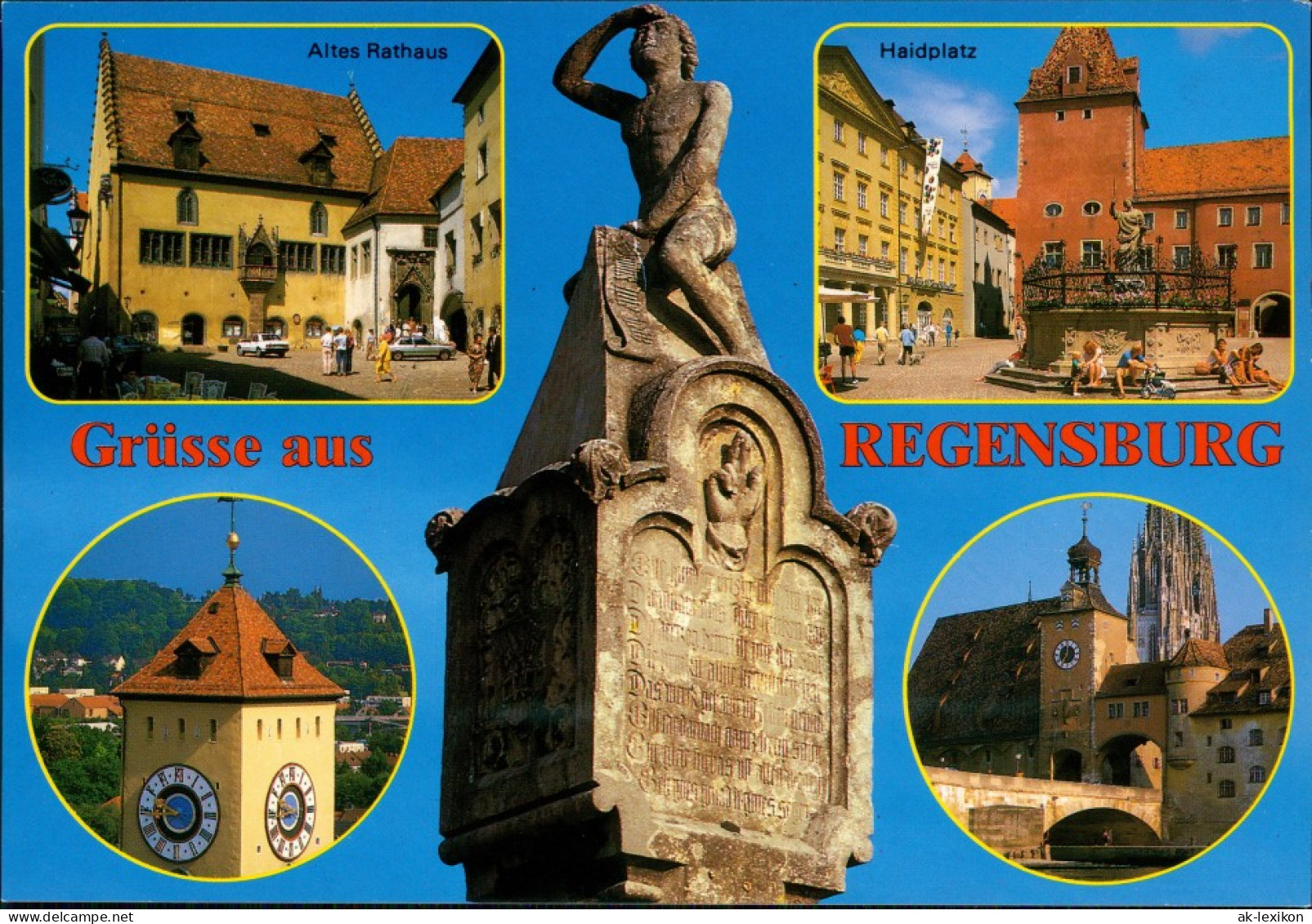 Ansichtskarte Regensburg Altes Rathaus, Haidplatz, Denkmal 1999 - Regensburg