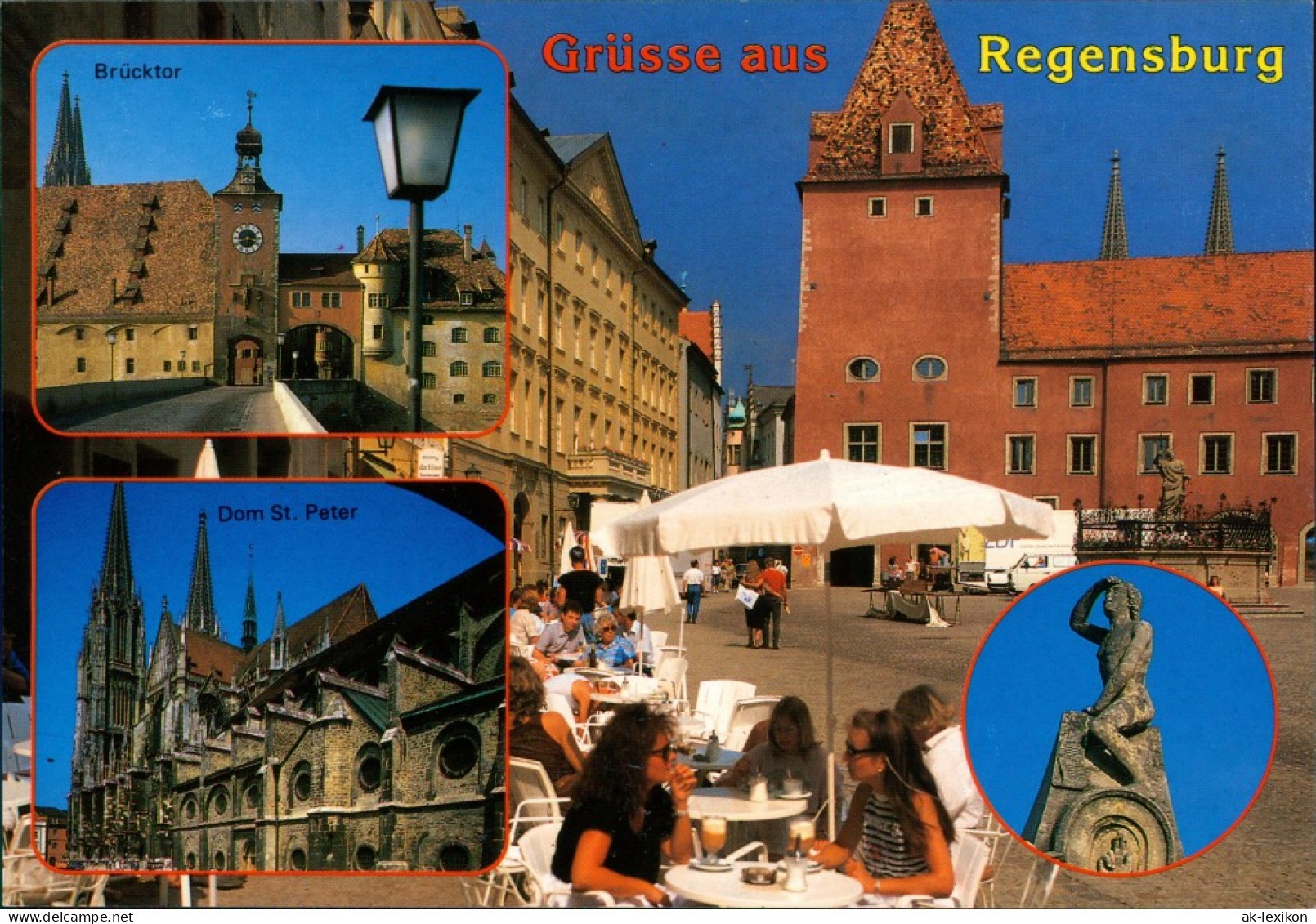 Ansichtskarte Regensburg Brücktor, Dom, Markt, Denkmal 1995 - Regensburg