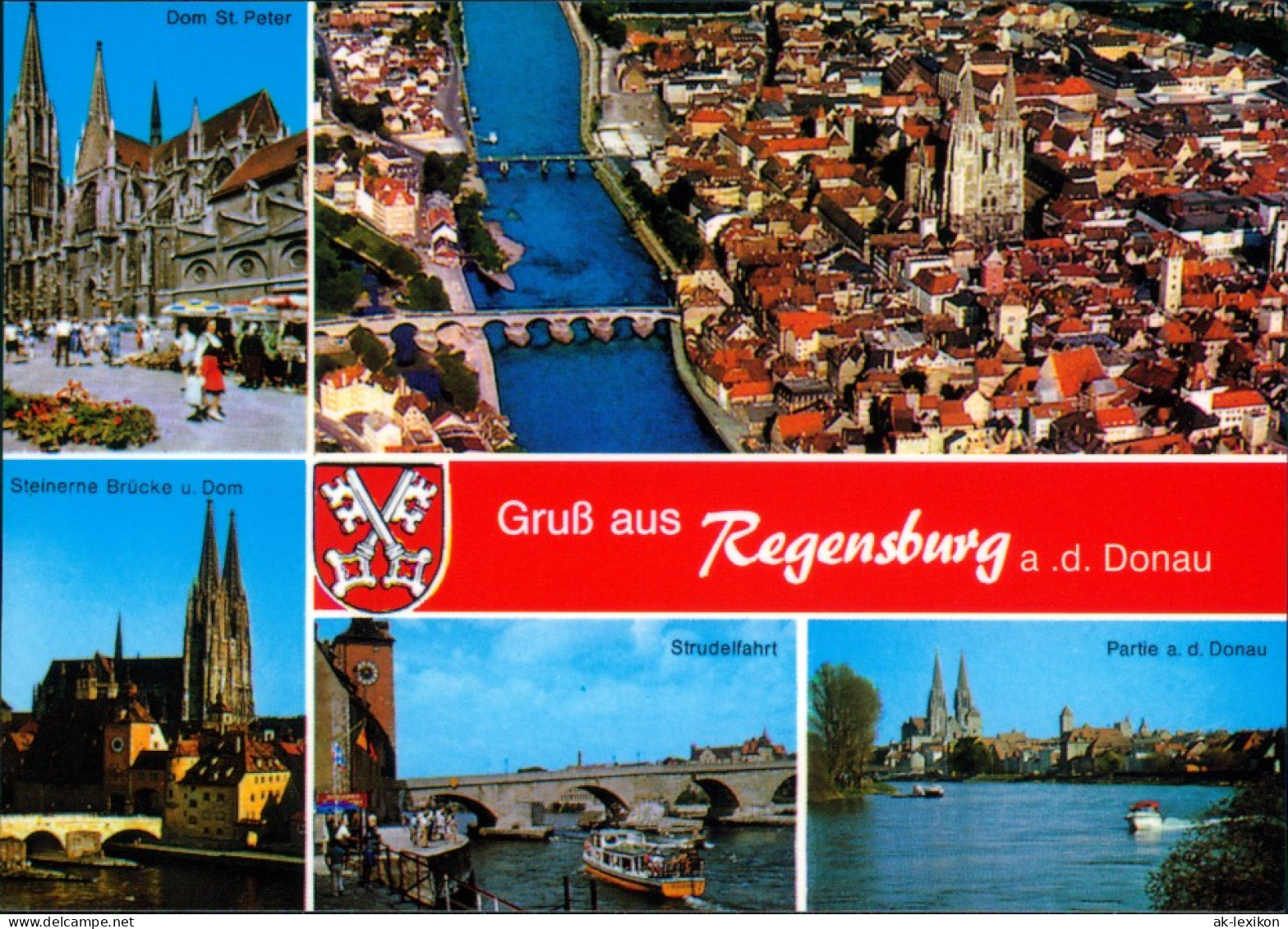 Regensburg Dom St. Peter, Luftbild, Steinerne Brücke, Partie An Der Donau 1999 - Regensburg