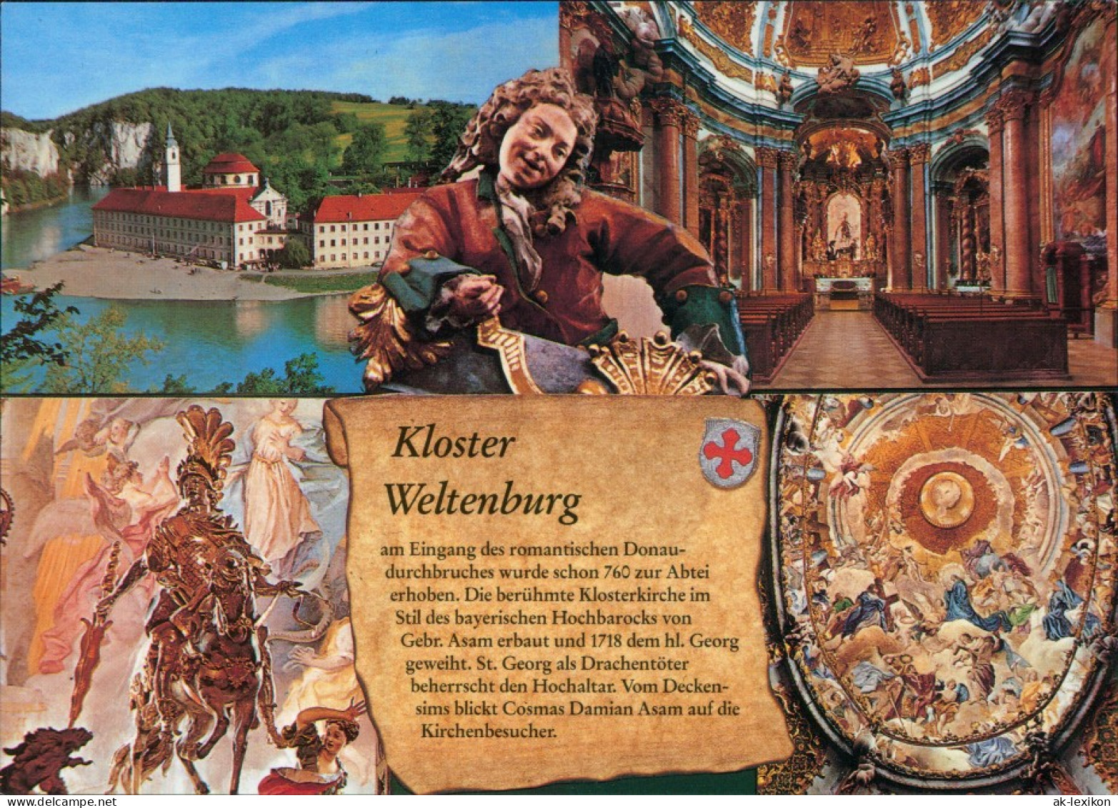 Kelheim Kloster Weltenburg - Innenansicht, St. Georg, Deckengemälde 1995 - Kelheim
