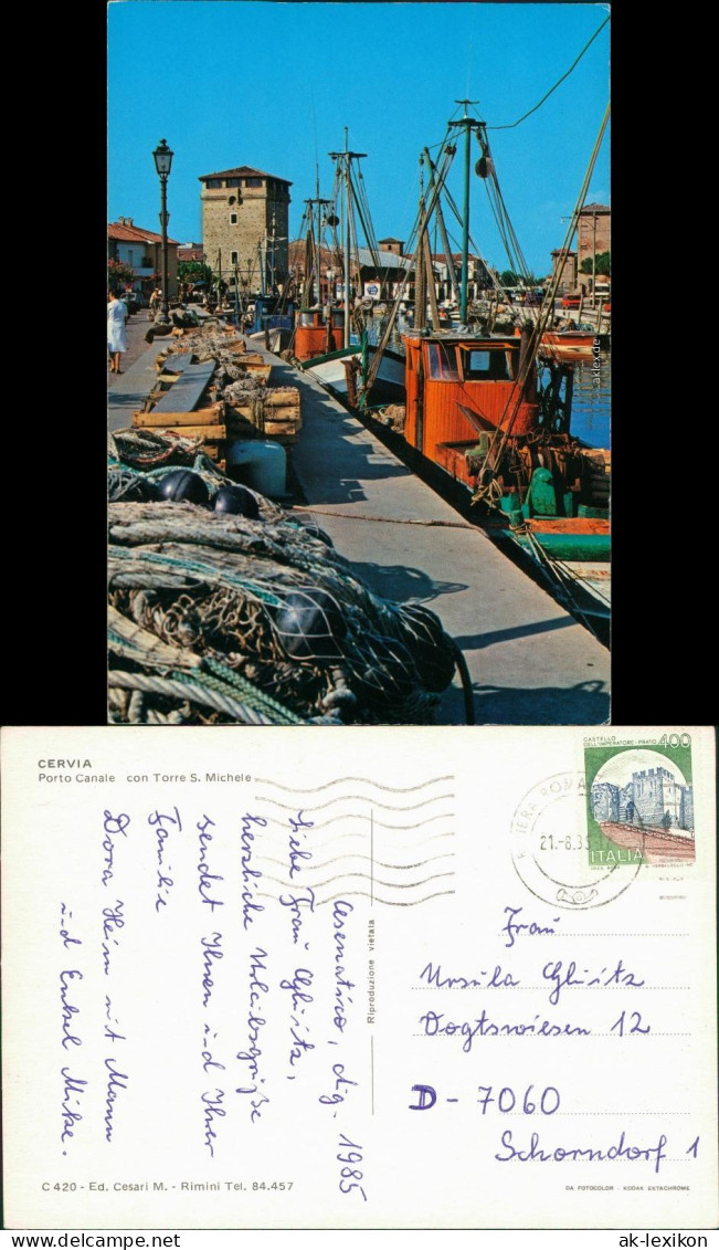 Cartoline Cervia Porto Canale Con Torre S. Michele 1985 - Other & Unclassified