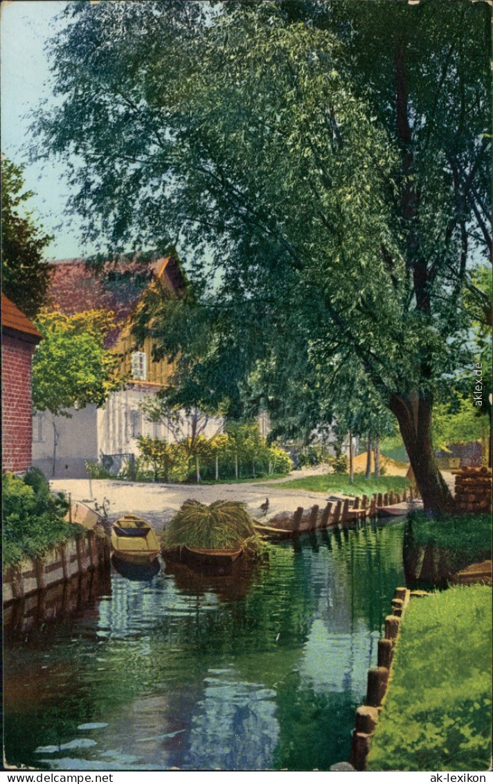 Ansichtskarte Leipe-Lübbenau (Spreewald) Lipje Lubnjow Spreewald, Boote 1928 - Luebbenau