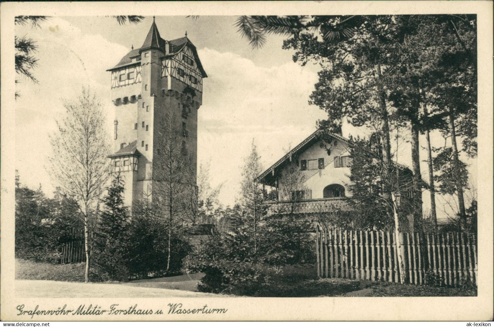Ansichtskarte Grafenwöhr Militär-Forsthaus Und Wasserturm 1932 - Grafenwöhr