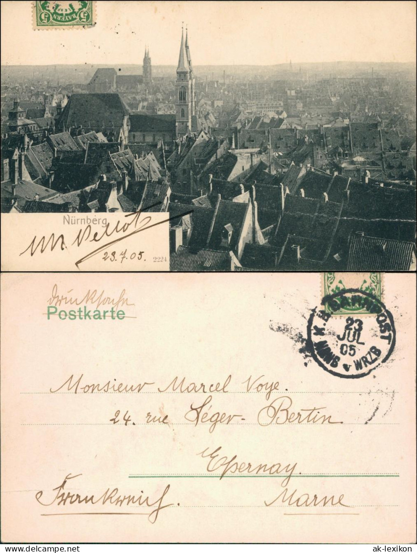 Ansichtskarte Nürnberg Blick über Die Dächer Der Stadt 1905  - Nuernberg