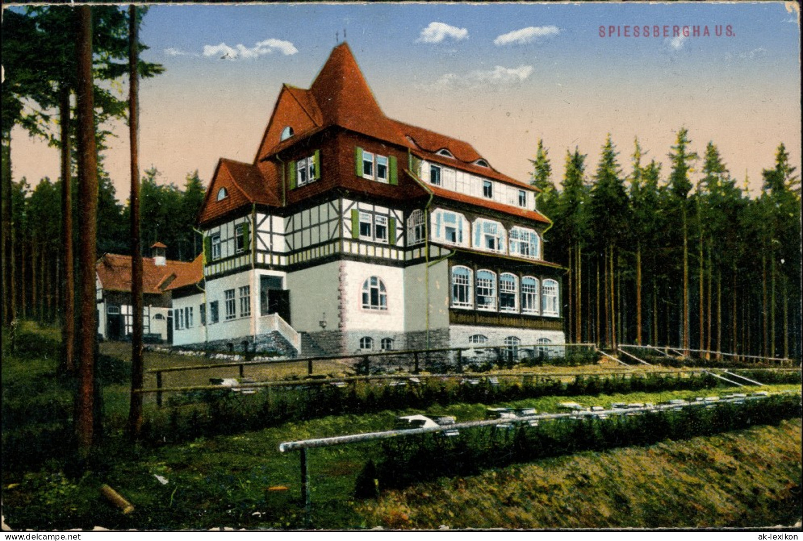 Ansichtskarte Friedrichroda Partie Am "Spießberghaus" 1922  - Friedrichroda