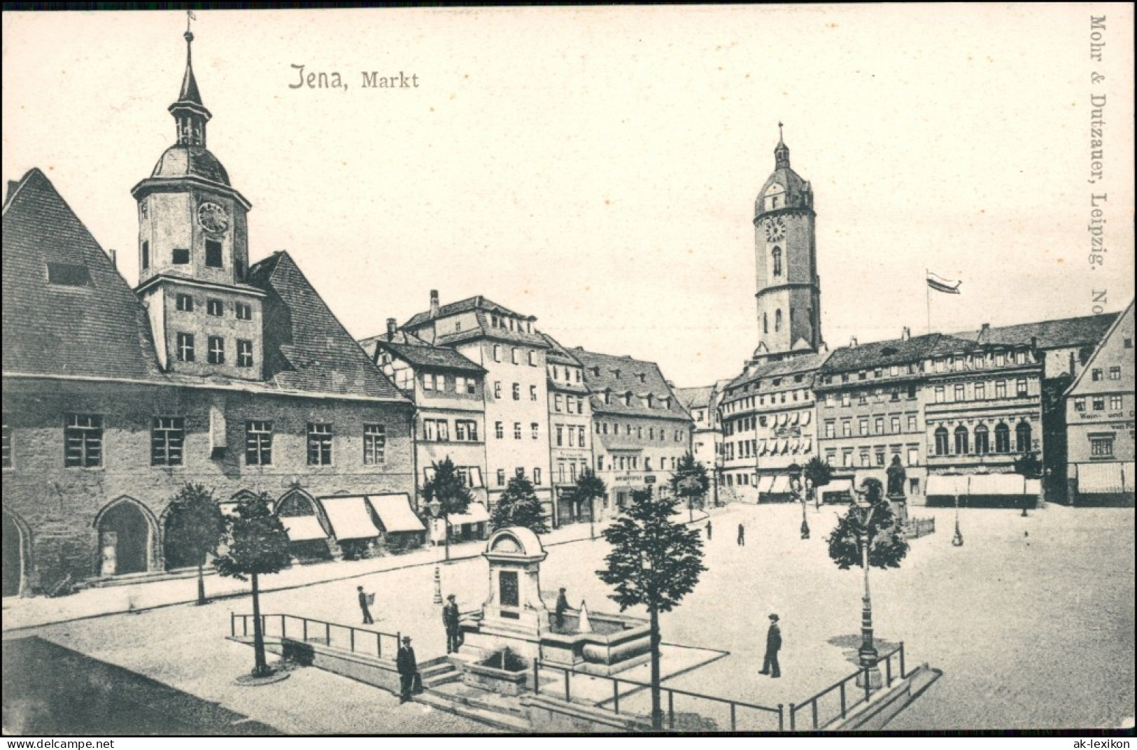 Ansichtskarte Jena Denkmal - Marktplatz 1913  - Jena