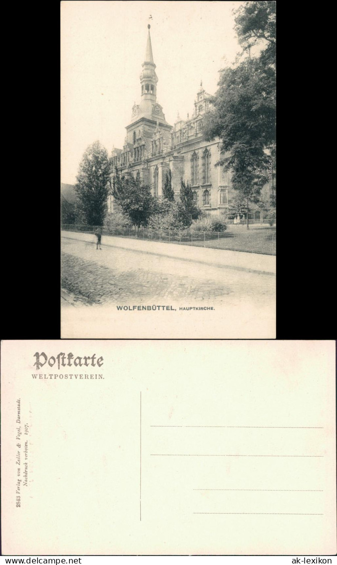 Ansichtskarte Wolfenbüttel Straßenpartie An Der Hauptkirche 1912  - Wolfenbuettel