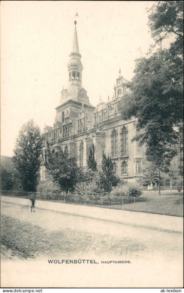 Ansichtskarte Wolfenbüttel Straßenpartie An Der Hauptkirche 1912  - Wolfenbüttel