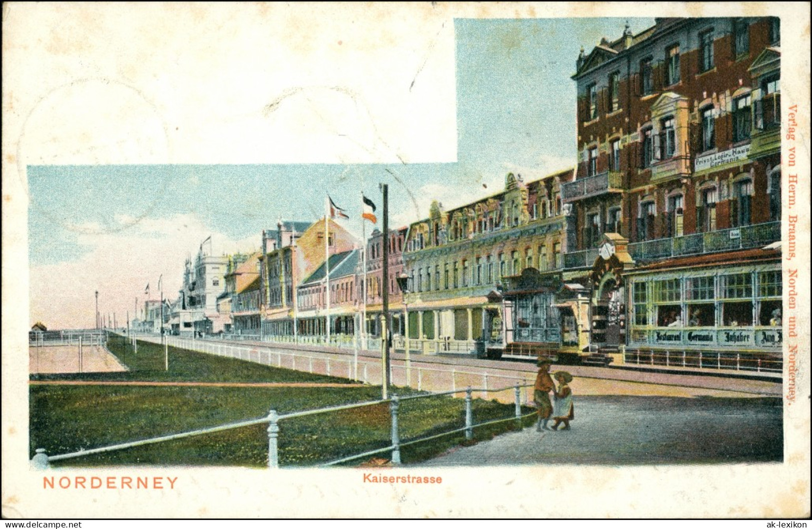 Ansichtskarte Norderney Partie In Der Kaiserstrasse 1907  - Norderney