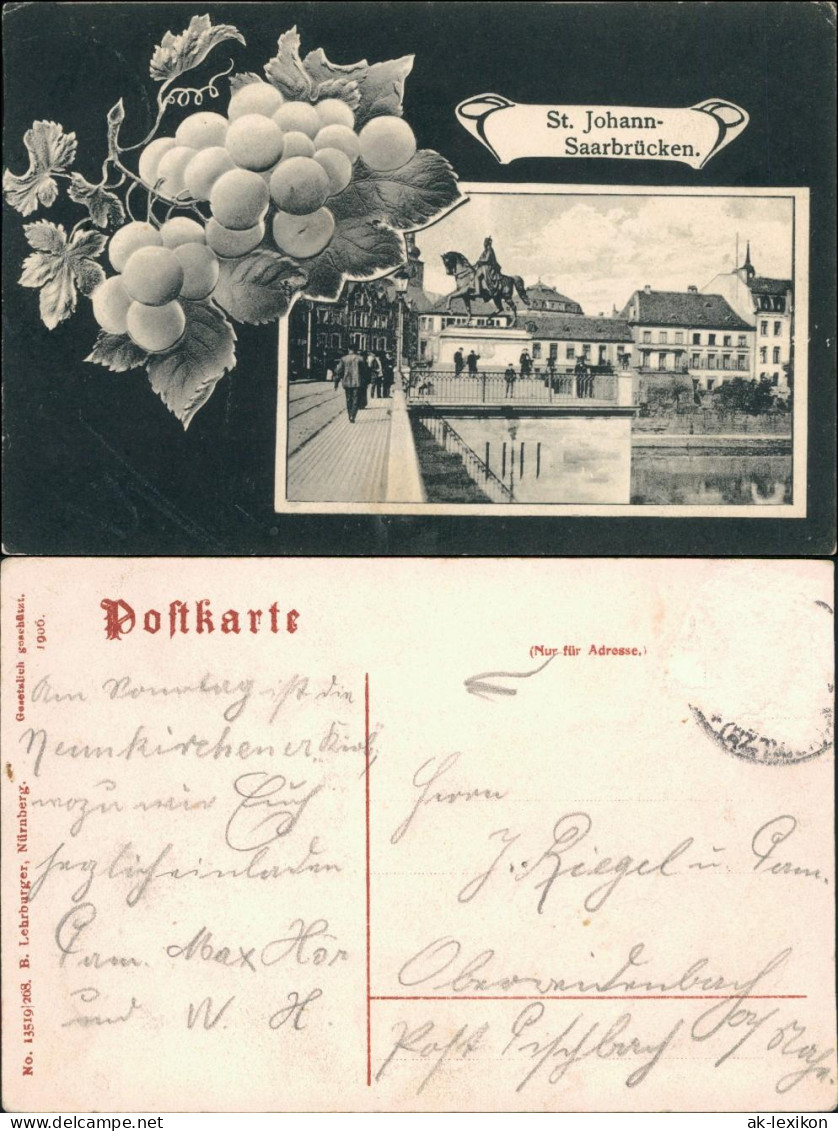 Sankt Johann-Saarbrücken Straßenpartie - Weitrauben-Ornament 1906  - Saarbruecken