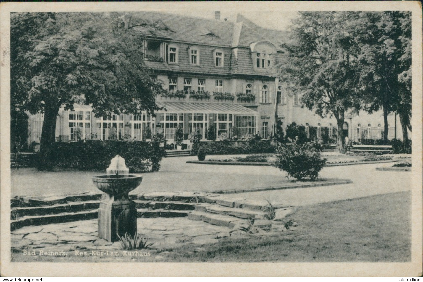 Bad Reinerz Duszniki-Zdrój Res.-Kur-Laz. Kurhaus - Gartenanlage 1934 - Schlesien