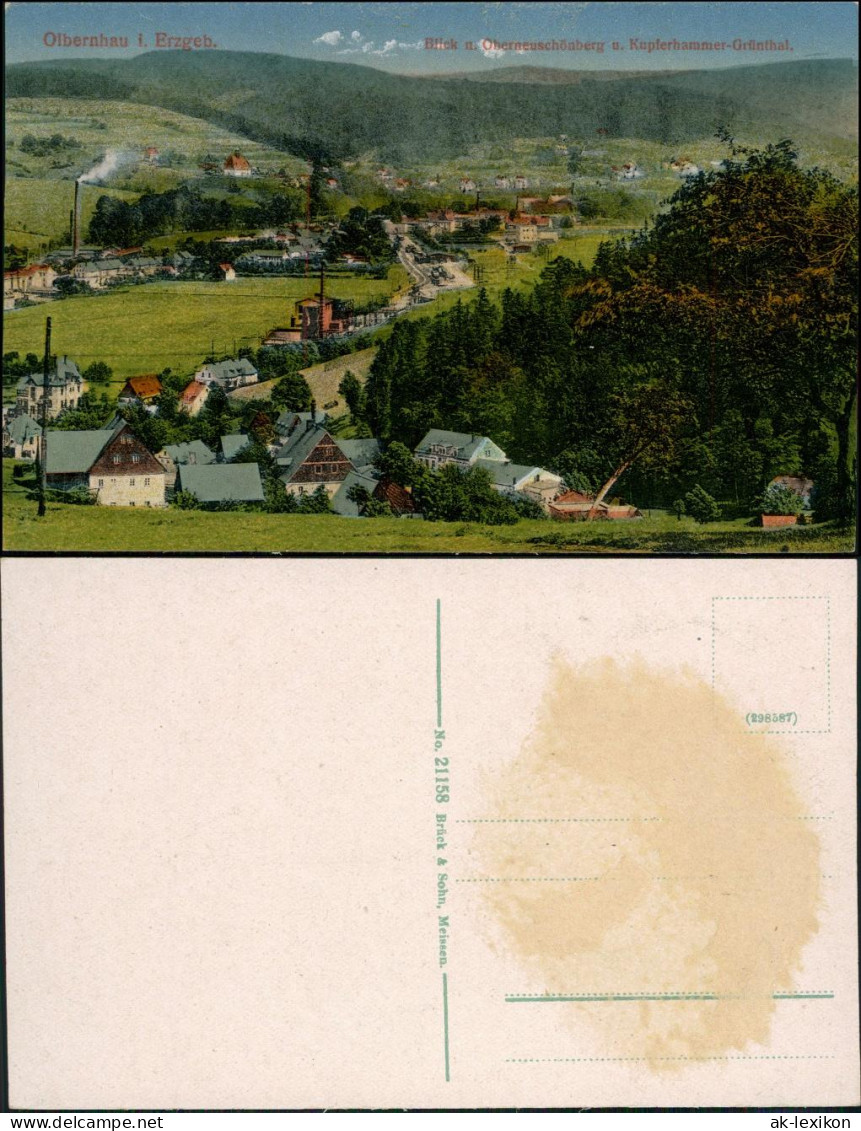 Ansichtskarte Olbernhau Blick Auf Den Ort 1910 - Olbernhau