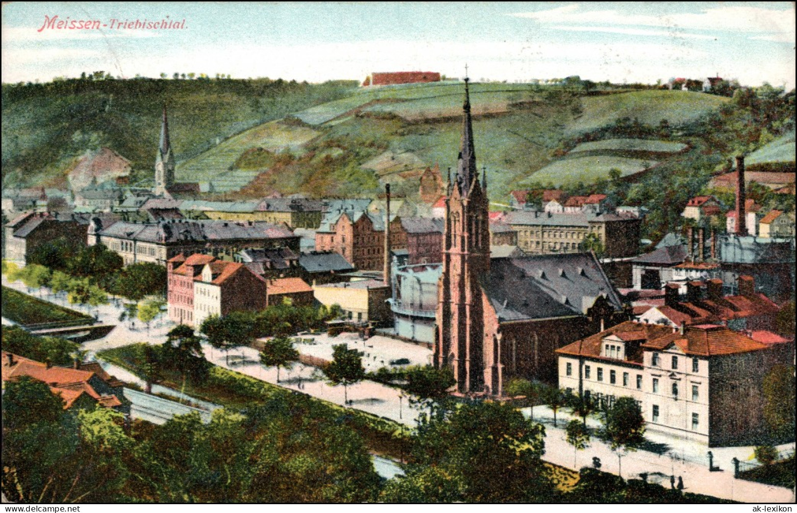 Ansichtskarte Meißen Straßenpartie - Triebischtal 1914  - Meissen
