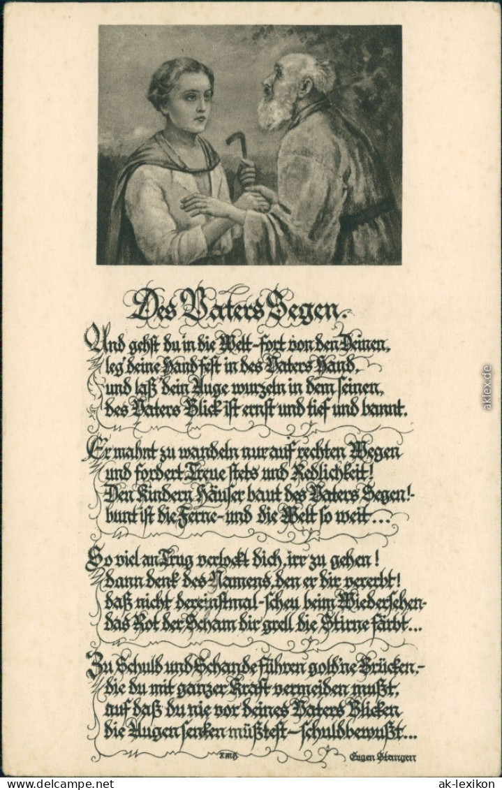 Postcard  Sprüche/Gedichte (Religion/Kirche) - Des Vaters Segen 1919 - Musique