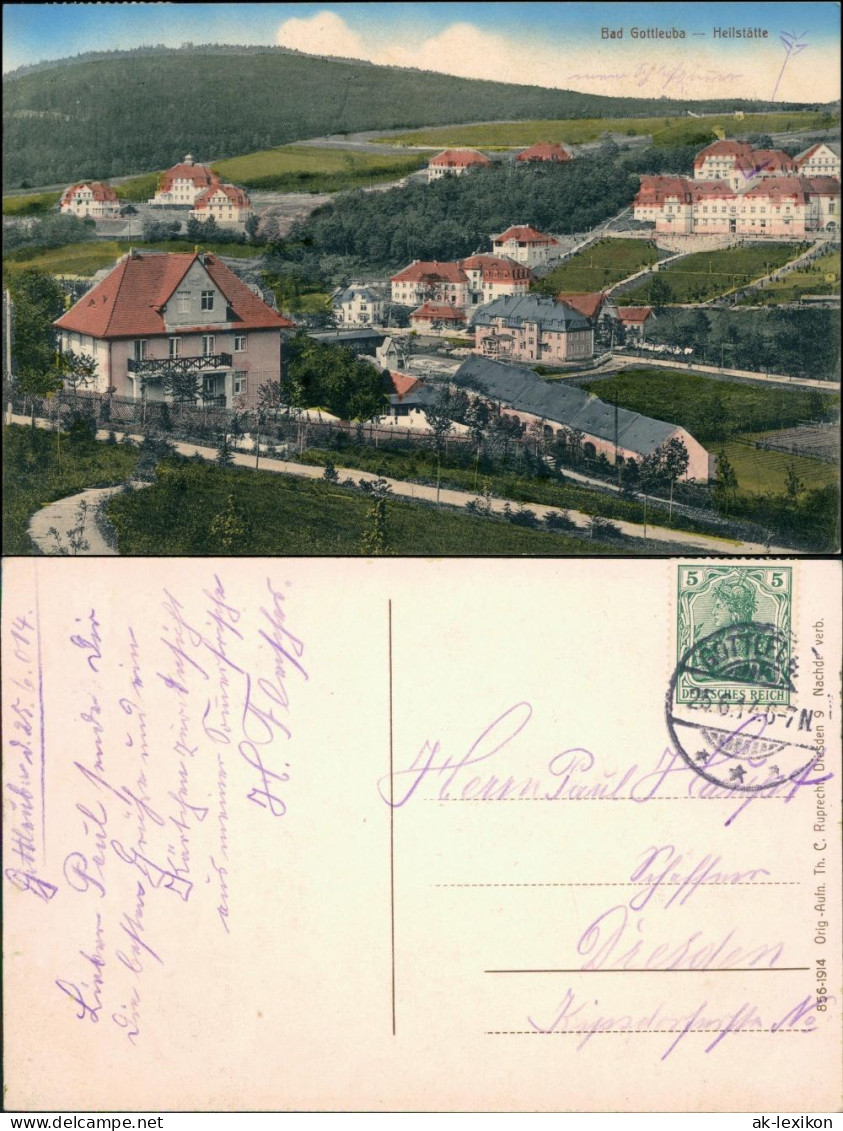 Ansichtskarte Bad Gottleuba-Bad Gottleuba-Berggießhübel Heilstätte 1914 - Bad Gottleuba-Berggiesshuebel