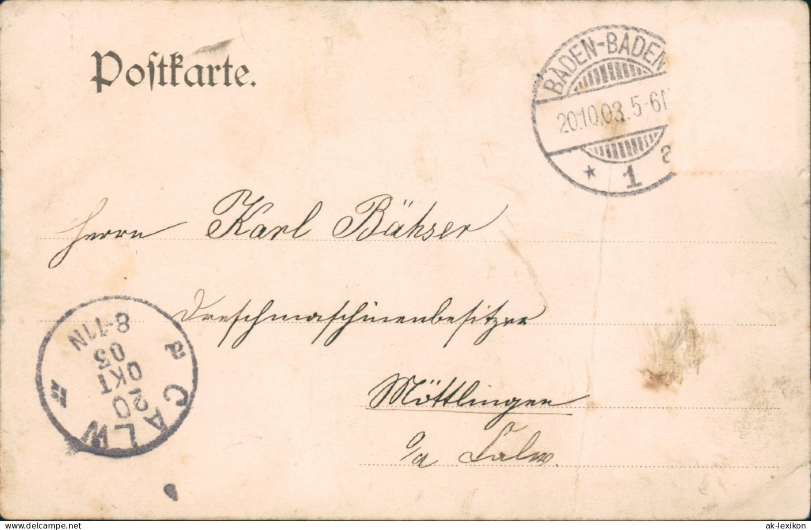 Ansichtskarte Baden-Baden Straßenpartie Von Der Hinterstadt 1903  - Baden-Baden
