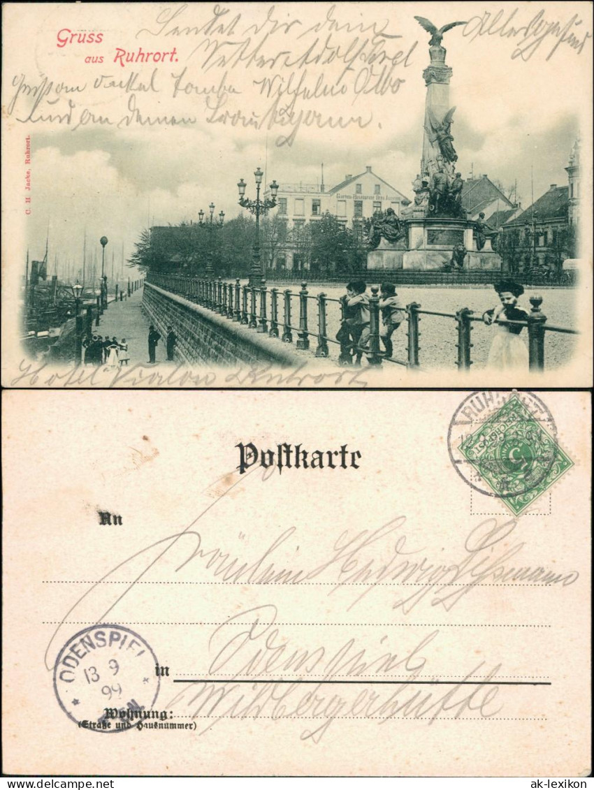 Ansichtskarte Ruhrort-Duisburg Straße - Restaurant Otto Janssen 1899  - Duisburg
