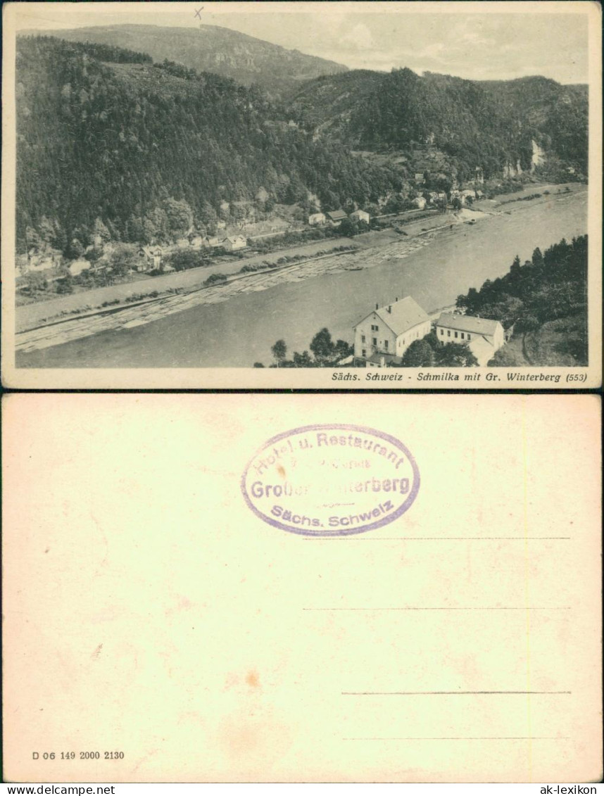 Ansichtskarte Schmilka Panorama-Ansicht Mit Gr. Winterberg (553 M) 1955 - Schmilka