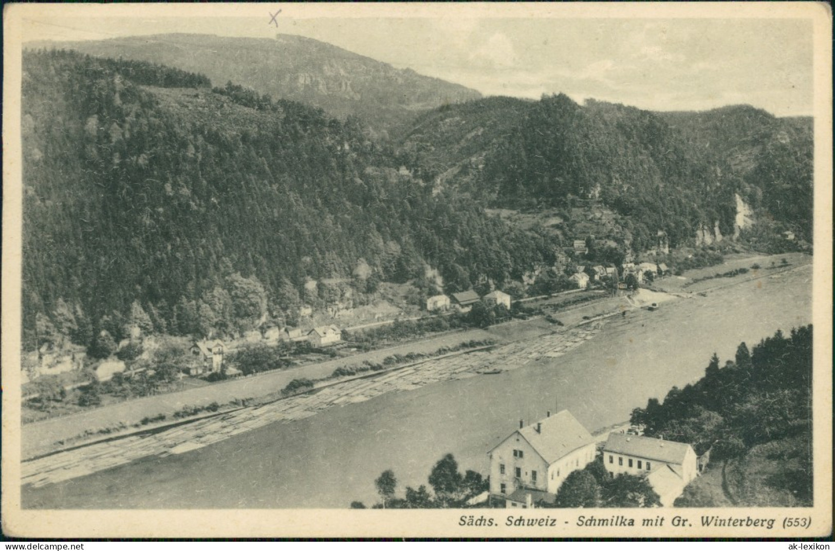 Ansichtskarte Schmilka Panorama-Ansicht Mit Gr. Winterberg (553 M) 1955 - Schmilka