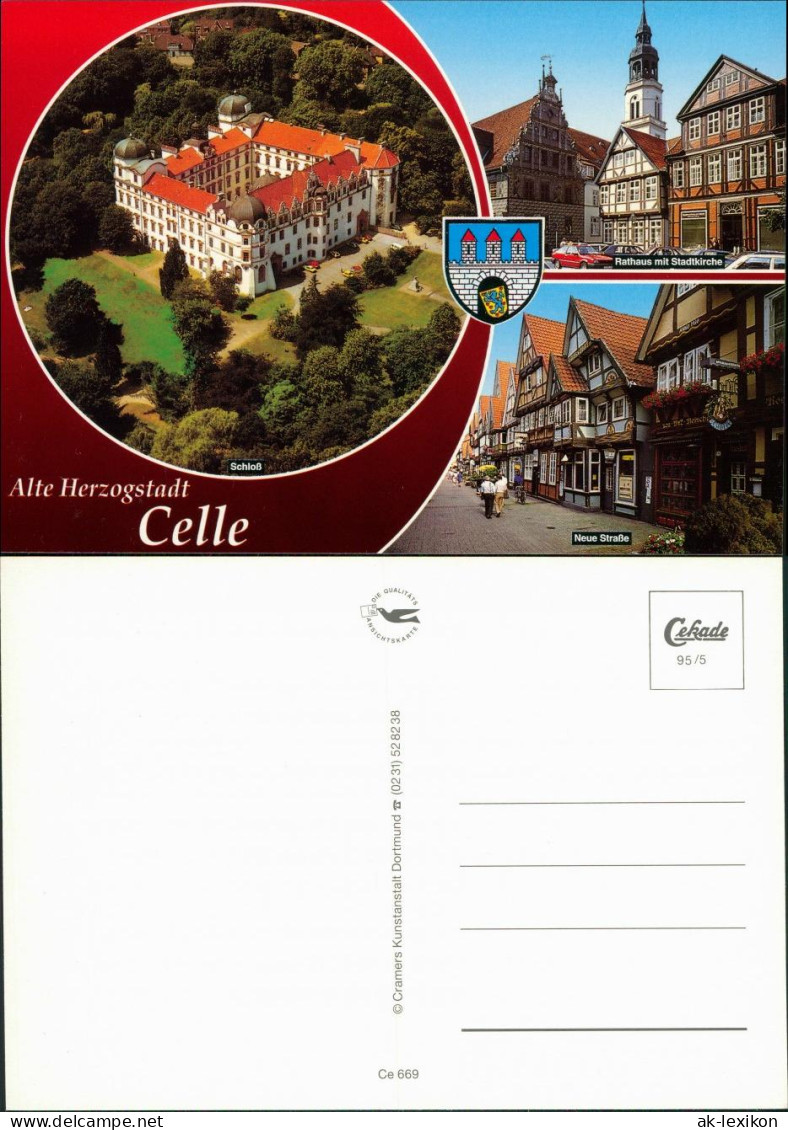 Ansichtskarte Celle Schloss, Rathaus Mit Stadtkirche, Neue Straße 1995 - Celle