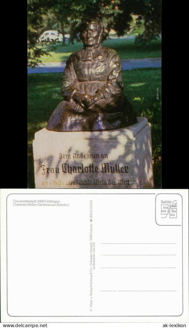 Ansichtskarte Göttingen Charlotte-Müller-Denkmal Am Bahnhof 1995 - Goettingen