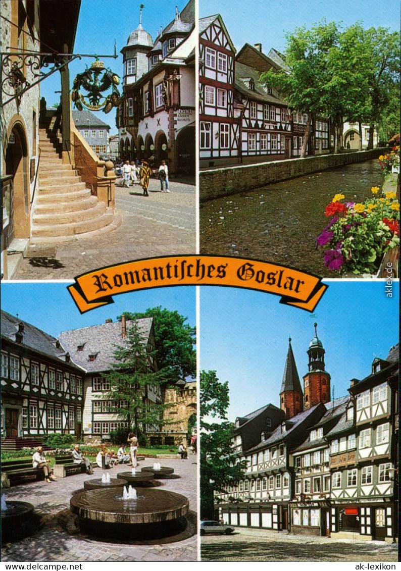 Ansichtskarte Goslar Rathaustreppe, Brunnen, Kirche, Fluss 1995 - Goslar