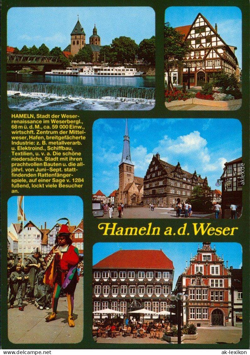 Ansichtskarte Hameln Rattenfänger, Markt, Kirche, Weser 1993 - Hameln (Pyrmont)