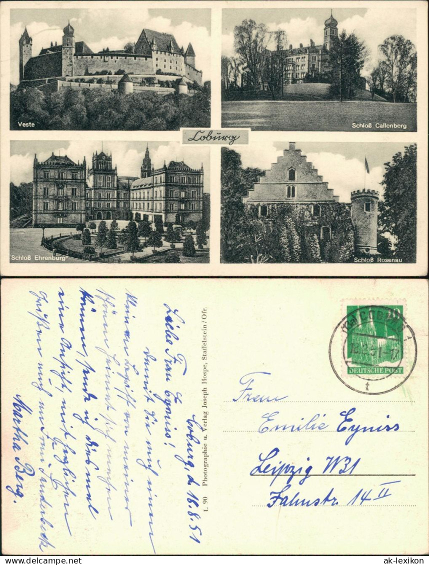 Coburg Veste Coburg, Schloß Callenberg, Schloss Ehrenburg, Schloss Rosenau 1951 - Coburg