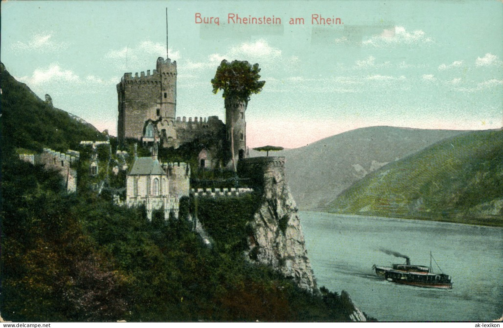 Ansichtskarte Bingen Am Rhein Dampfer Burg Rheinstein 1908  - Bingen