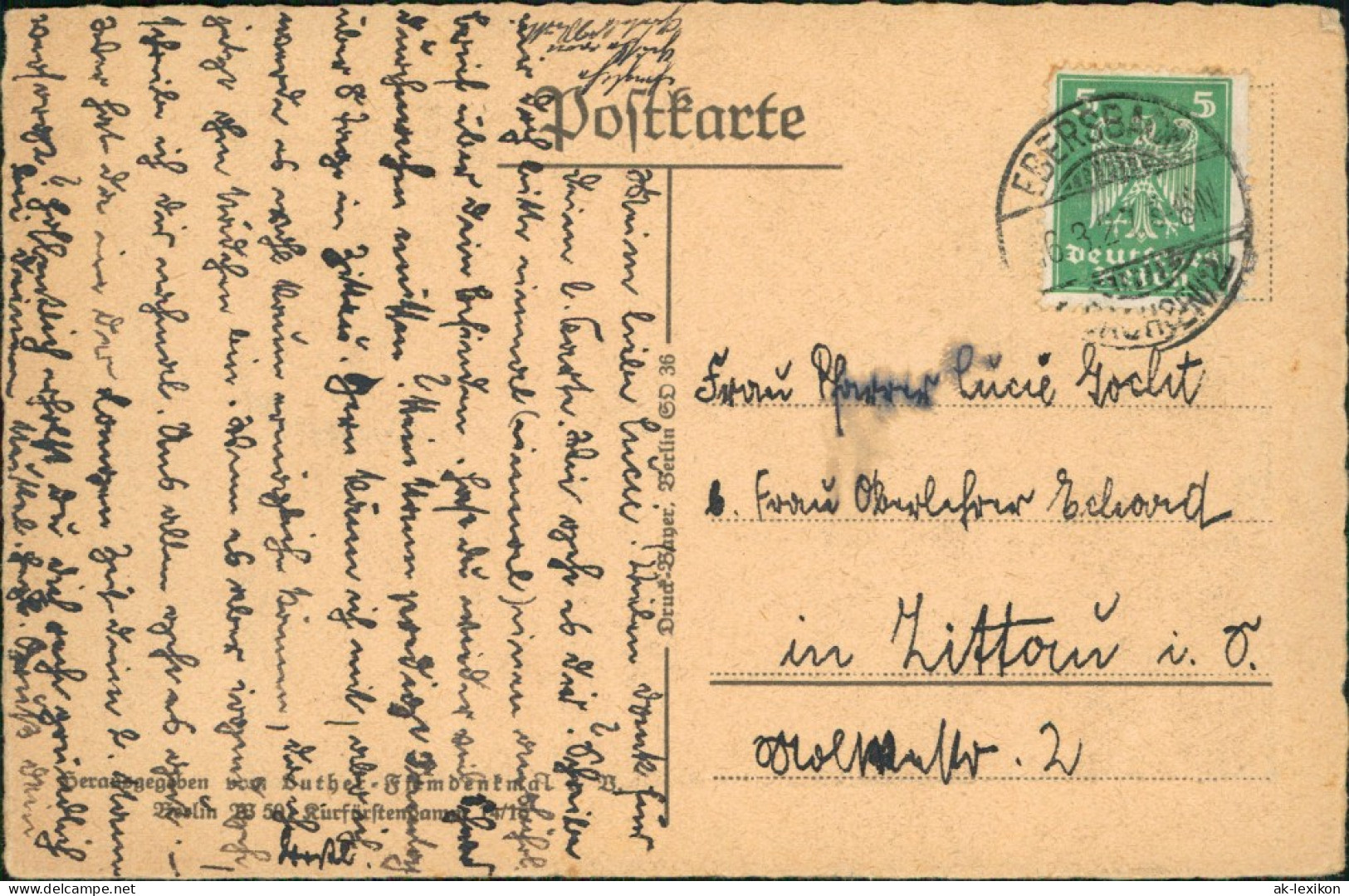 Ansichtskarte Eisenach Federzeichnung - Künstlerkarte Lutherstube 1925  - Eisenach