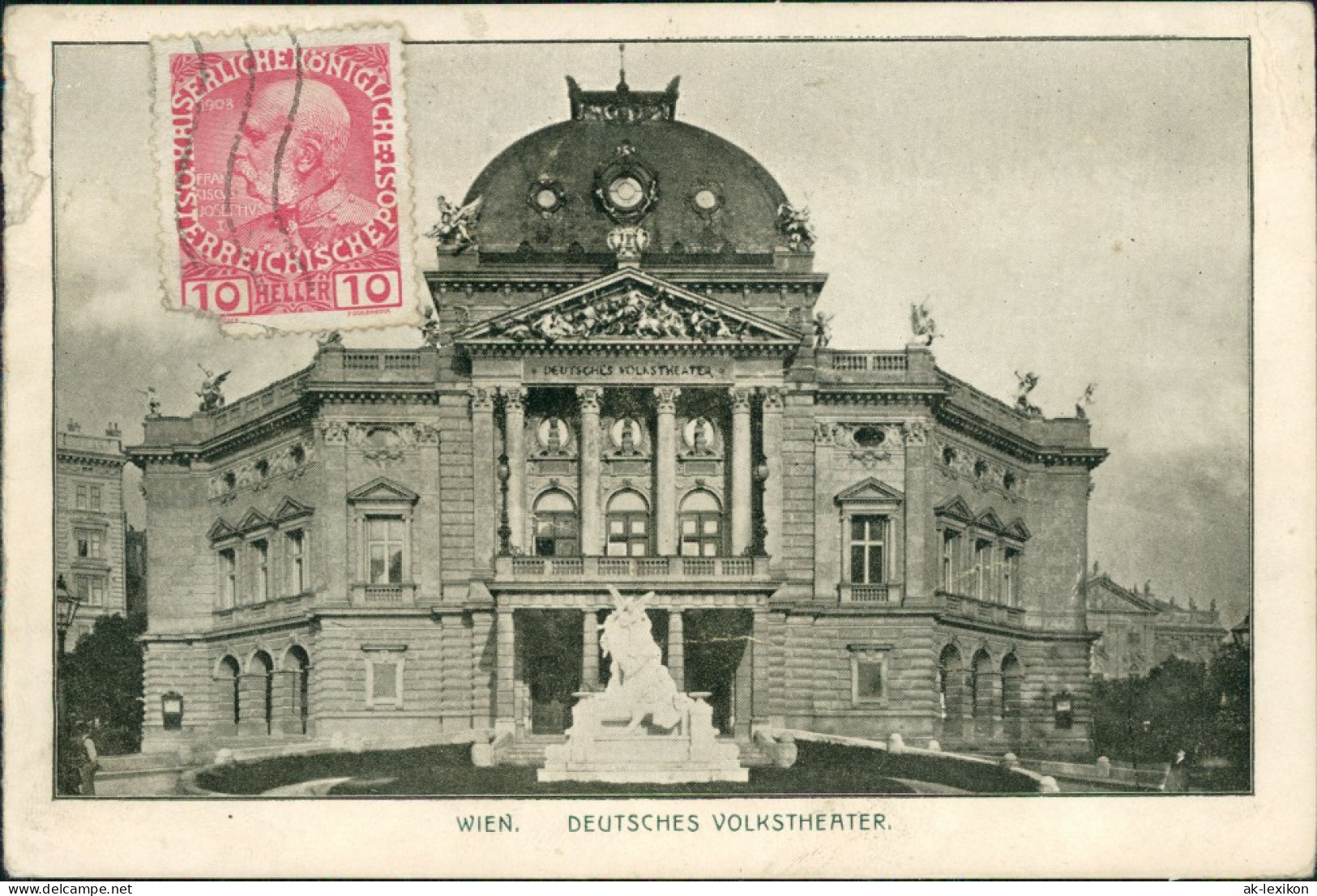 Ansichtskarte Wien Volkstheater 1912 - Autres & Non Classés