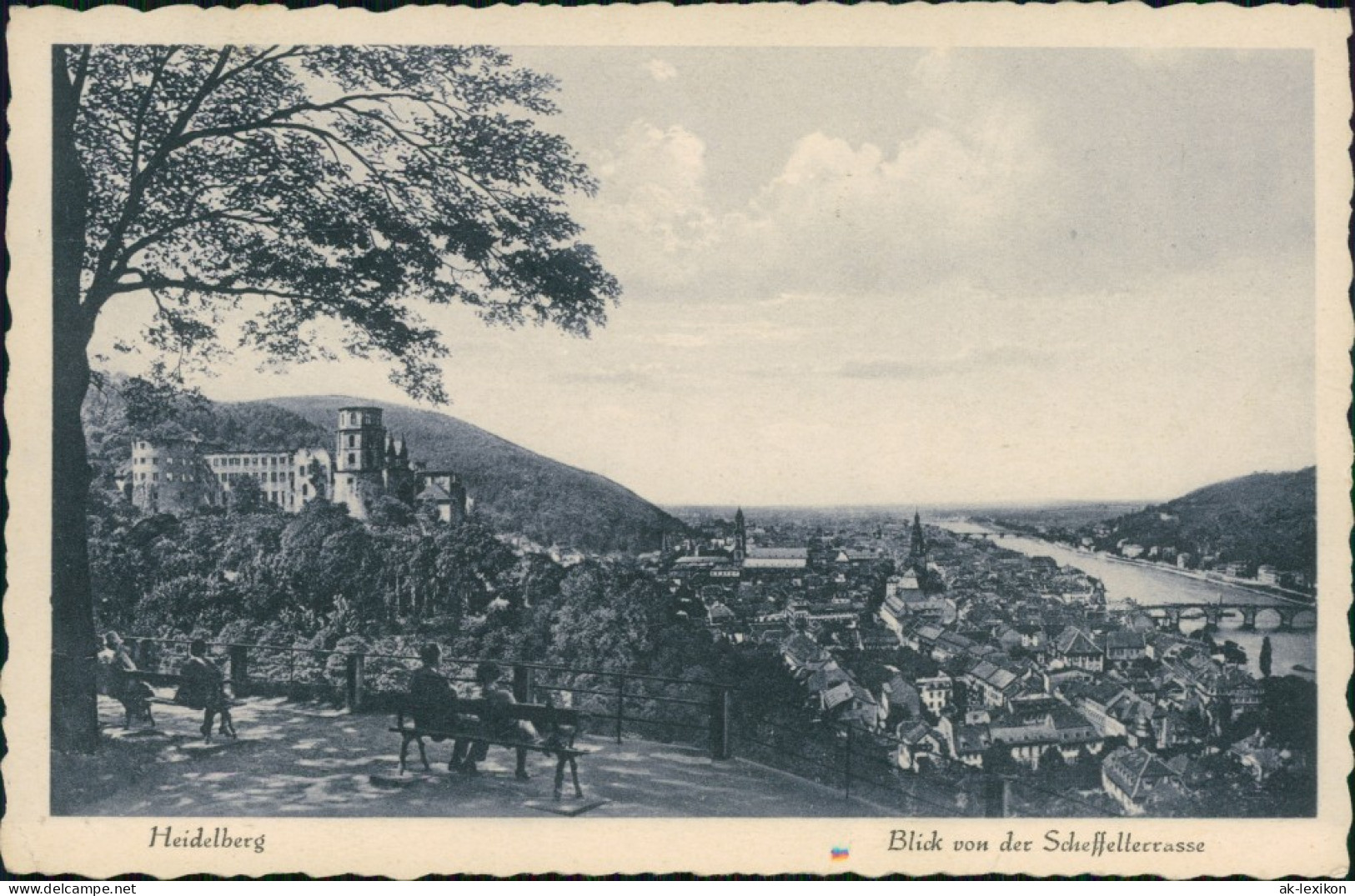 Ansichtskarte Heidelberg Blick Von Der Scheffelterrasse Auf Die Stadt 1928 - Heidelberg